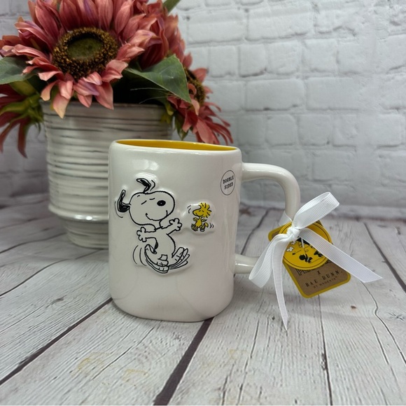 NWT rae dunn peanuts collaboration Snoopy and Woodstock Mug BEST FRIENDS - Picture 1 of 6